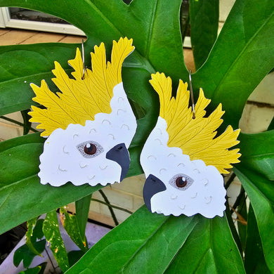 White Cockatoo earrings