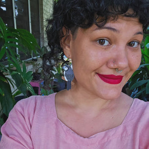 Double Barred finch earrings