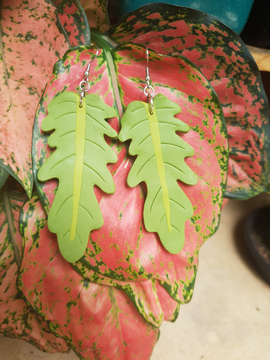 Philodendron Xanadu earrings